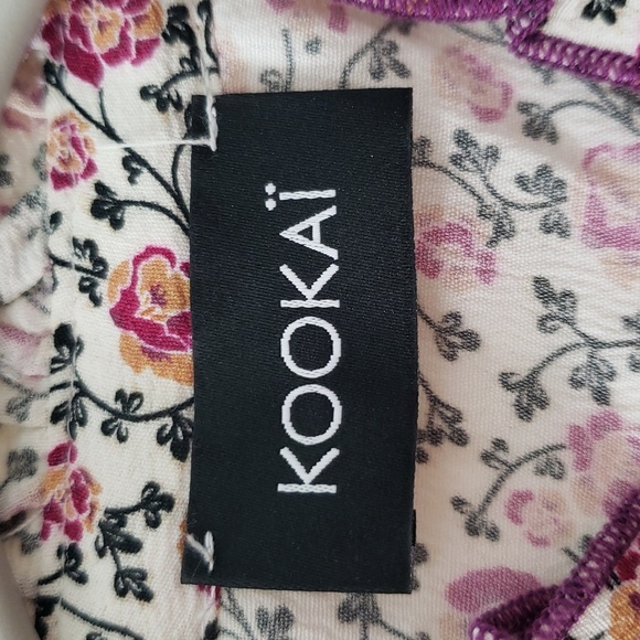 Kookai NWOT Ditsy Floral Ruffle Blouse 6 / 8 (38) Purple Ivory Short Sleeve - Picture 10 of 16